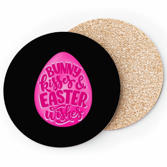 Happy Easter | Bunny Kisses and Easter Wishes | Coasters