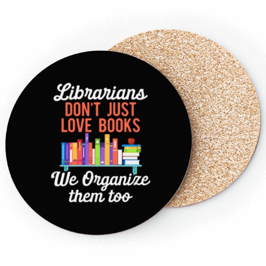 Librarian Bookworm Book Nerd Reading Library Coasters