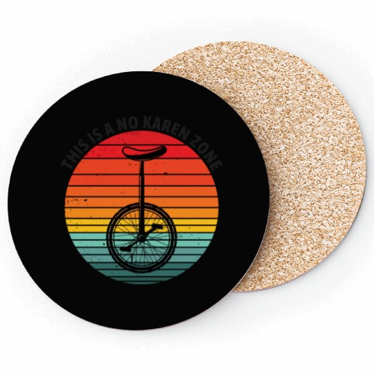 This is a no karen zone black text Coasters