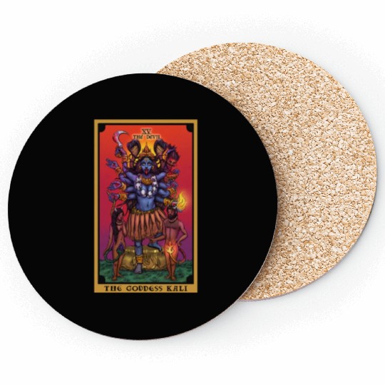 The Goddess Kali in The Devil Tarot Card Coasters