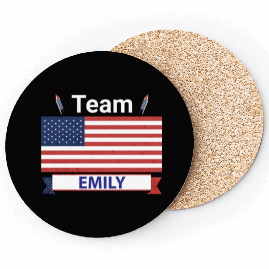Team Emily USA American Flag Stars Coasters