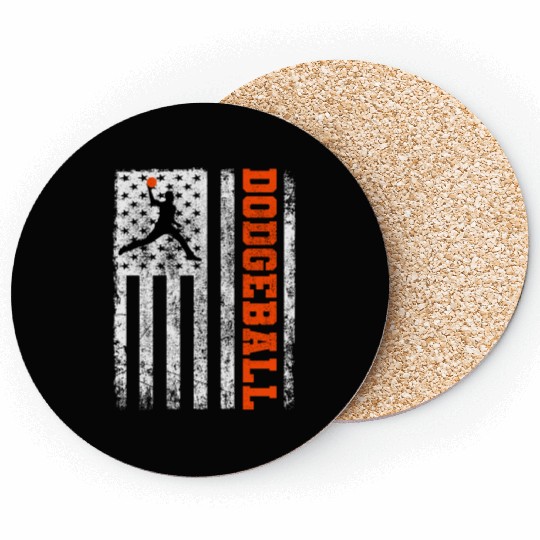 American Flag Dodgeball Player Coach Team Sports Coasters