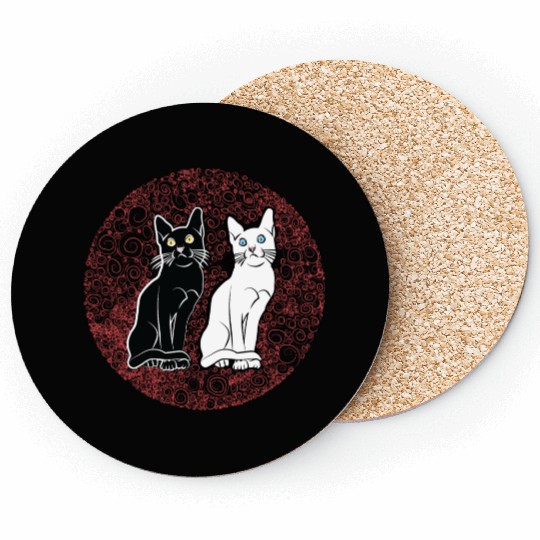 Back & white cat's Coasters