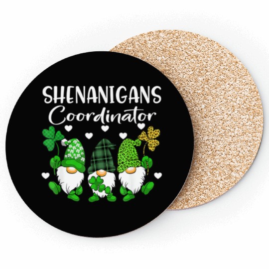 Shenanigans Coordinator Saint Irish Gnomes St Pat Coasters