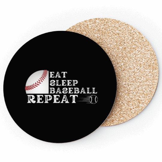 Eat Sleep Baseball Repeat Baseball Player, Funny Coasters