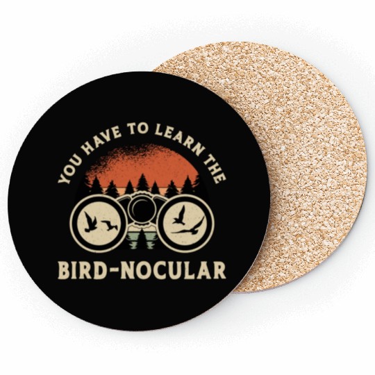 Bird Watching The Bird Nocular Retro Bird Watcher Coasters