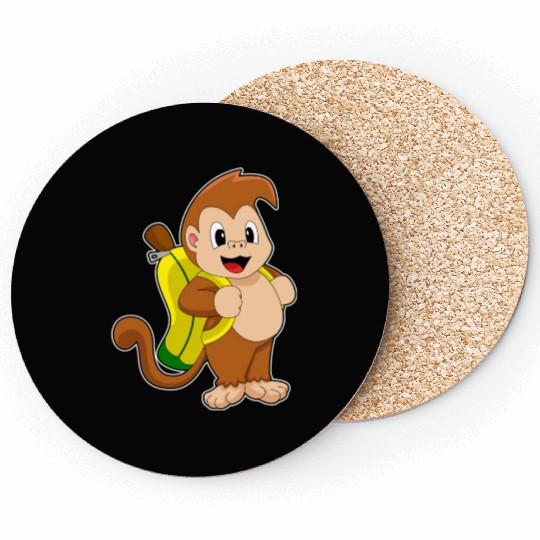 Monkey Banana Backpack Coasters