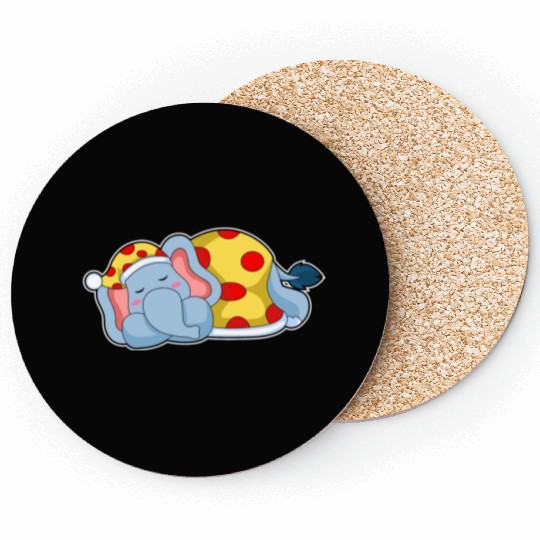 Elephant Sleeping Pyjamas Coasters
