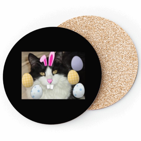 Easter Bunny Cat Face Decor Coasters