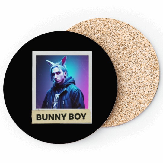 Bunny Boy Card Design Coasters
