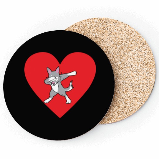 Siberian Husky Dog Dabbing I Love My Husky Coasters