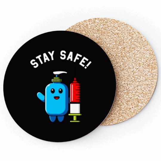 Stay Safe Hygiene Sanitizer With Syringe Medical Coasters