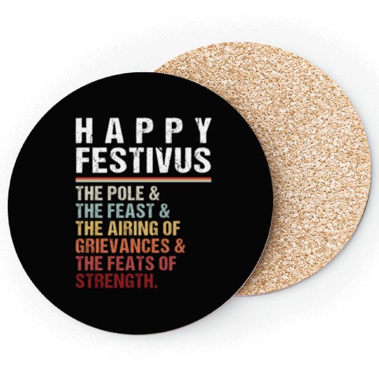 Happy Festivus Christmas Holiday Retro Vintage Coasters