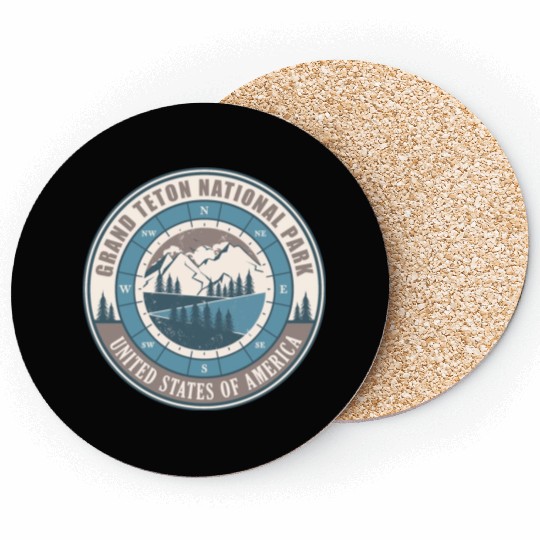 Grand Teton National Park US Vintage Hiking Coasters