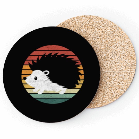Hedgehog Lover - Vintage Sunset Hedgehog Coasters