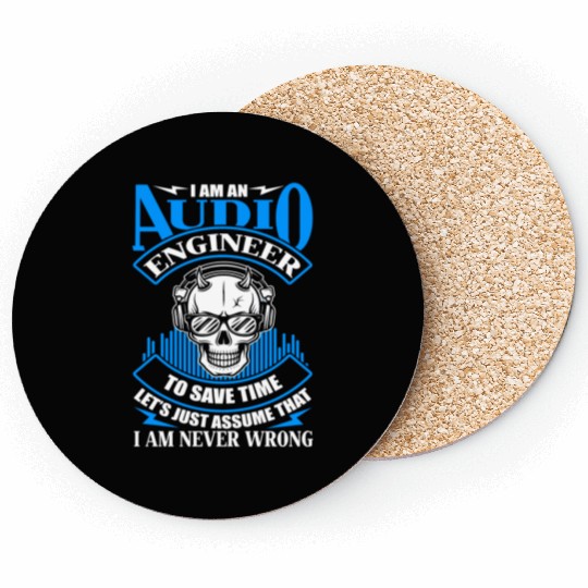 Audio Engineer Save Time Never Wrong Coasters