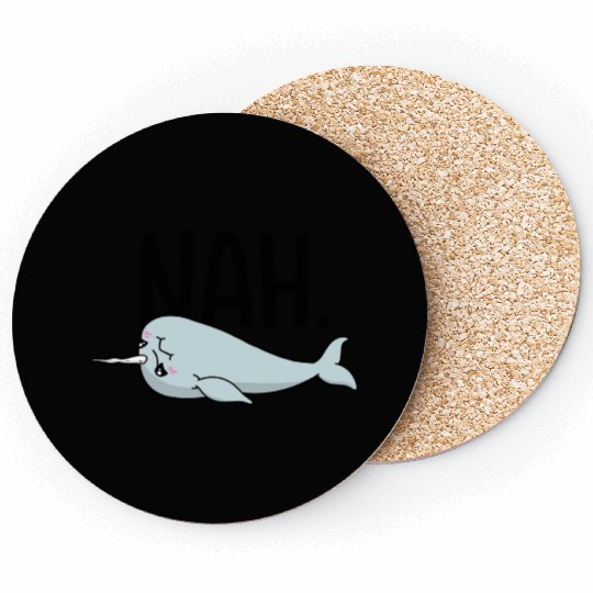 Procrastinating Narwhal Lover Aquatic Animals Coasters