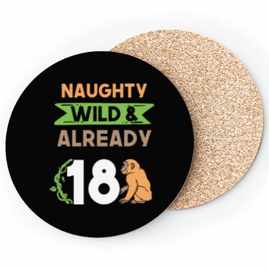 Gift 18 years birthday girl boy Ape Monkey Coasters