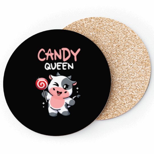 Candy Queen I Lollipop I Cow I Kids I Candy Coasters