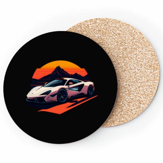 Sports car illustration Coasters