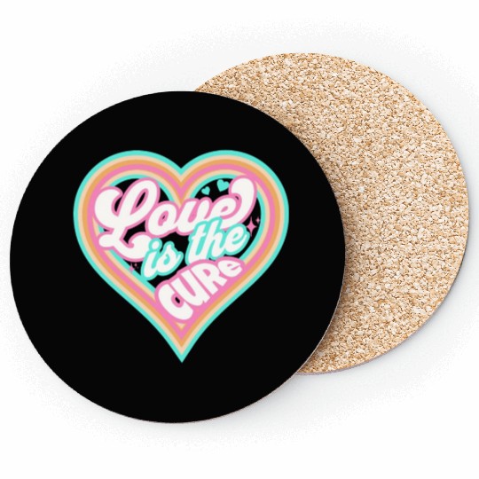 LOVE IS THE CURE (pink) Coasters