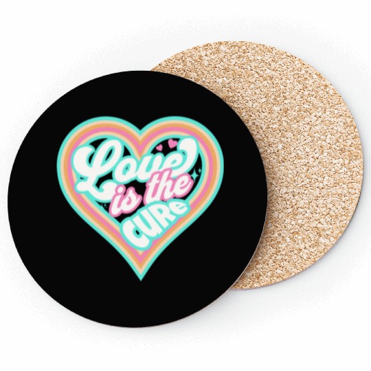 LOVE IS THE CURE (blue) Coasters