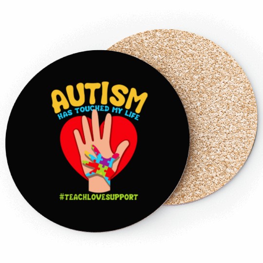 Autism Has Touched My Life Autism Teacher Coasters