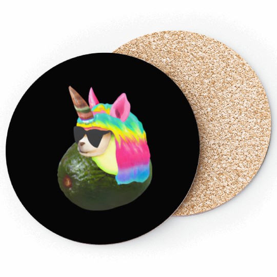 Happy unicorn avocado Coasters