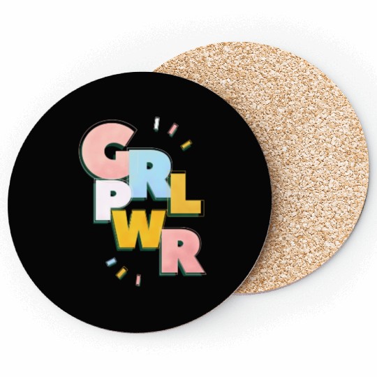 Pwr Typography On Green Coasters
