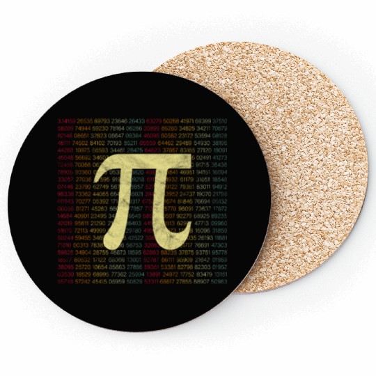 Retro Vintage Pi Number Math Coasters
