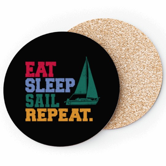 Eat Sleep Sail Repeat Sailor Coasters