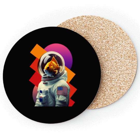 First Adventure with the Brave Goldfish Astronauts Coasters