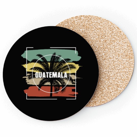 Guatemala Artistic Palm Tree Retro Coasters