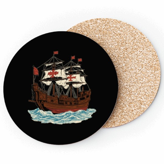 Columbus Day 1492 Ship Coasters
