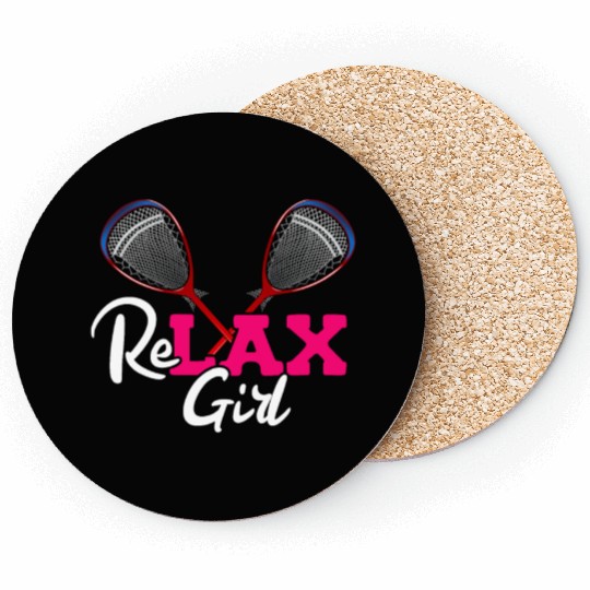 ReLAX Girl Lax Stick Athletic Sports Player Coasters