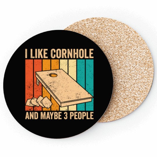 Funny Cornhole Retro Coasters