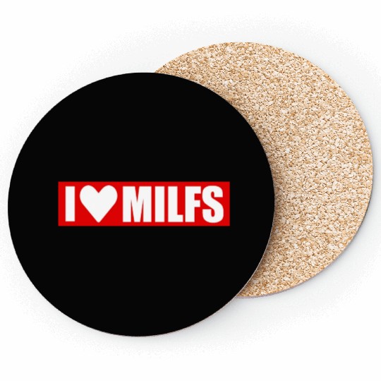 I love milfs red design Coasters
