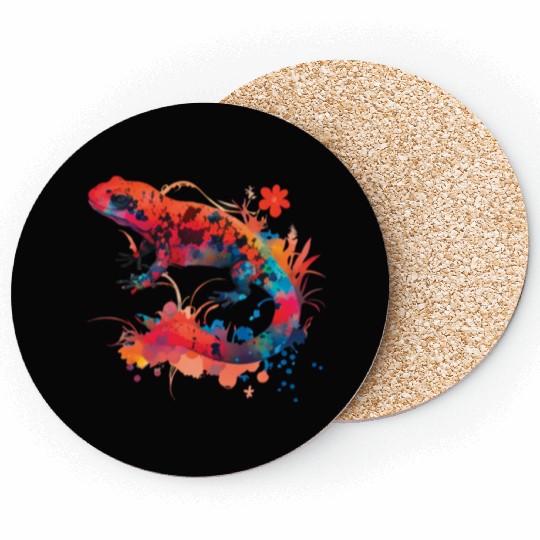 Magical Red Salamander Coasters