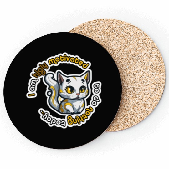higly motivated golden cat - 5000 - DIGITAL Coasters
