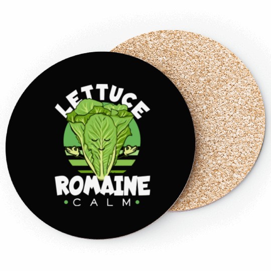 Lettuce Romaine Calm Mindfulness Vegan Yoga Lover Coasters