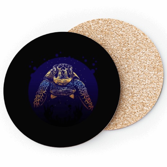 Sea Life - Colorful Sea Turtle Coasters