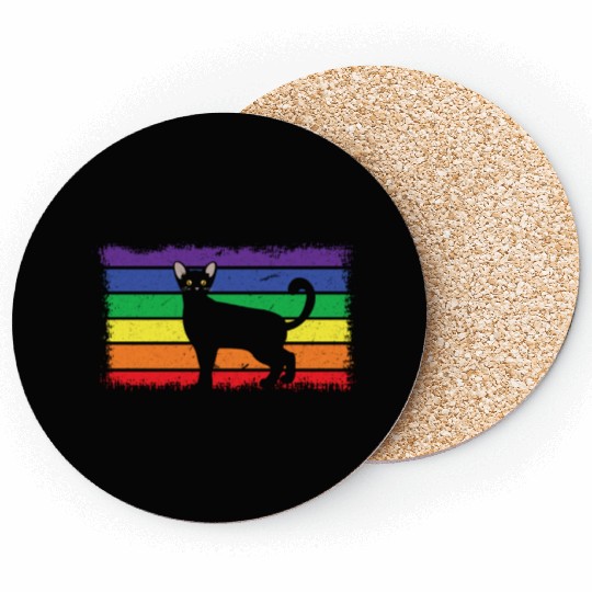Gay Cat Gay LGBTQ Rainbow LGBT Pride Month Coasters