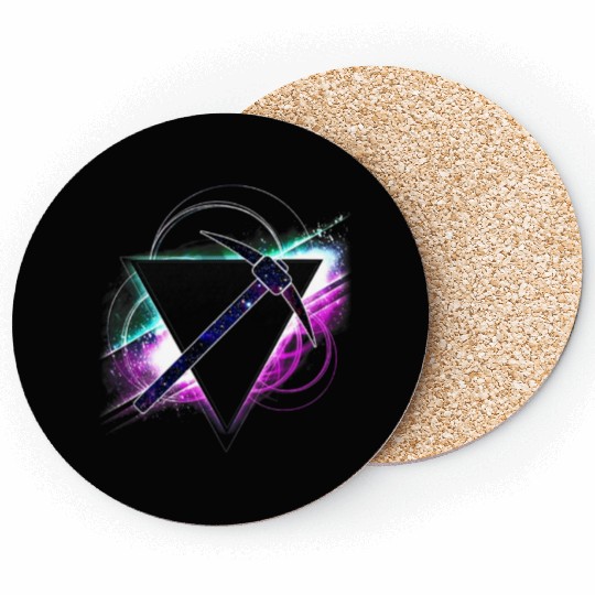 Aesthetic Galaxy Pick Axe Miner Coasters