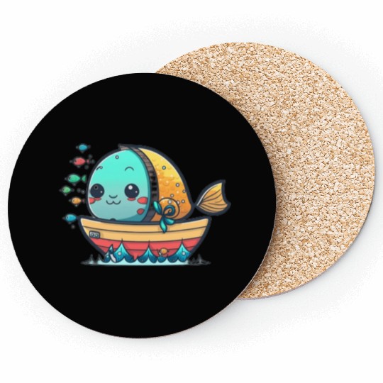 Life on a Colorful Fishing Vessel Coasters