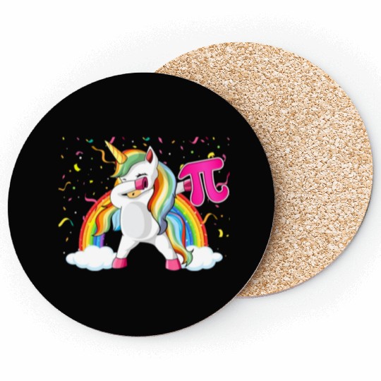 Dabbing Pi Day Unicorn Mathematic Superhero Coasters