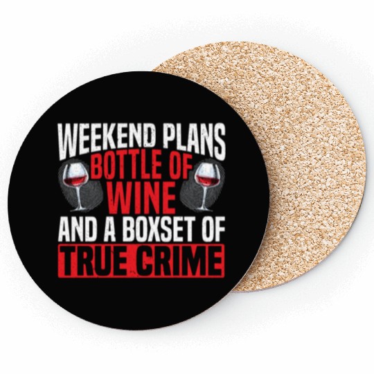 True Crime Documentary Mystery Podcast Wine Lover Coasters