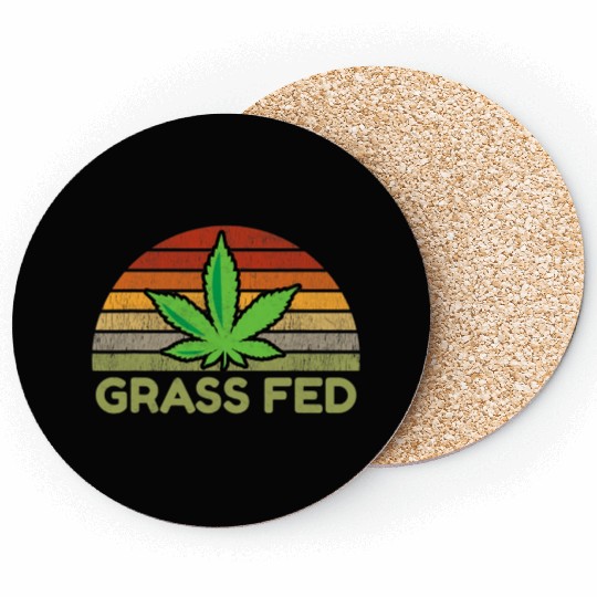 Grass Fed Hemp Farmer Weed Cannabis Marijuana Coasters
