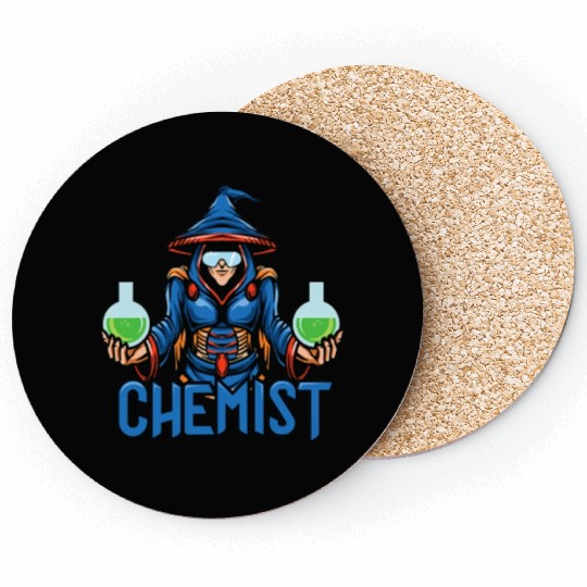 Funny science chemist elements chemists wizard lab Coasters