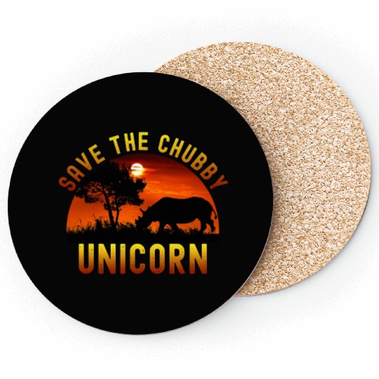 Funny Rhino Chibby Unicorns Save The Chubby Coasters