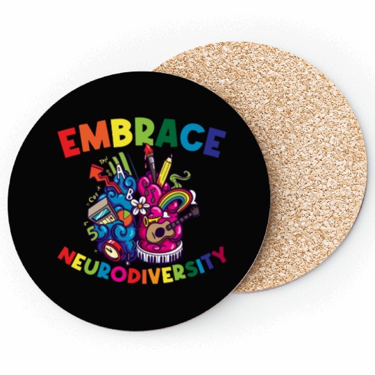 Embrace Neurodiversity Funny Adhd Coasters